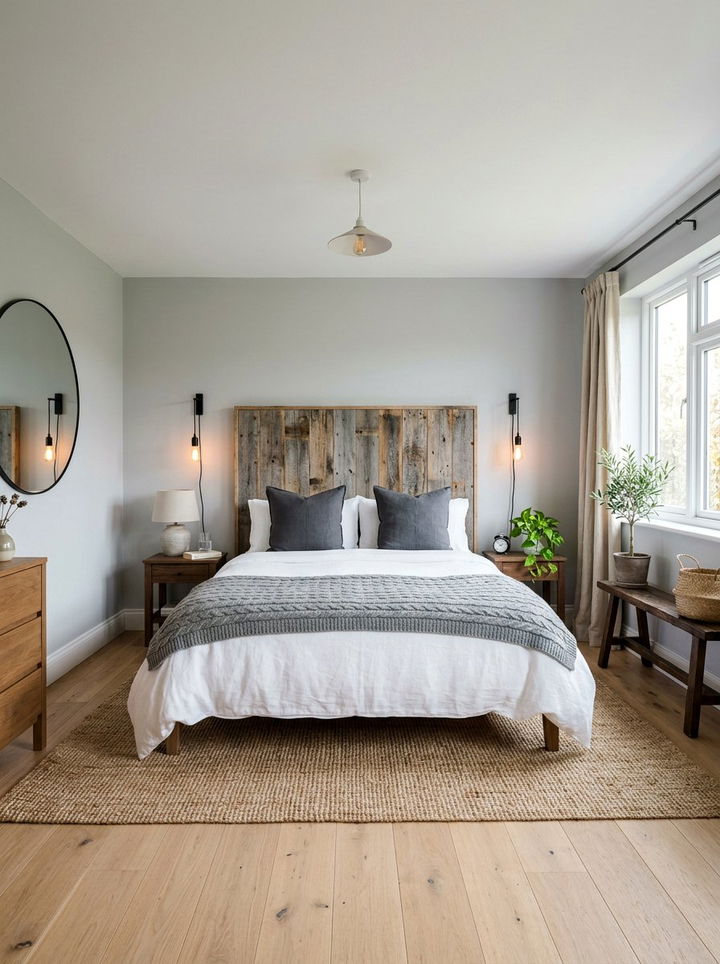 Reclaimed Wood And Grey Bedroom - 30 industrial grey bedroom ideas