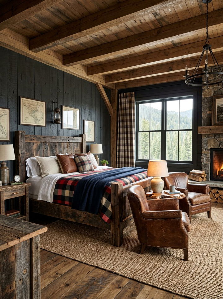Reclaimed Wood Cabin Bed - 30 treehouse bedroom ideas