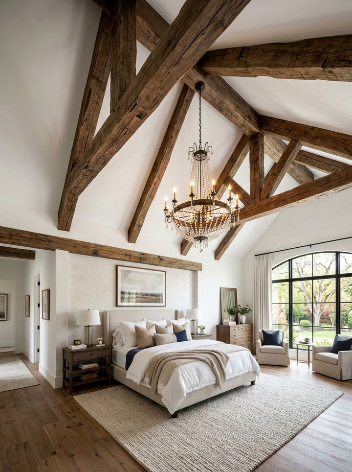 Reclaimed Wood Ceiling Beams - 30 bedroom reclaimed wood furniture ideas