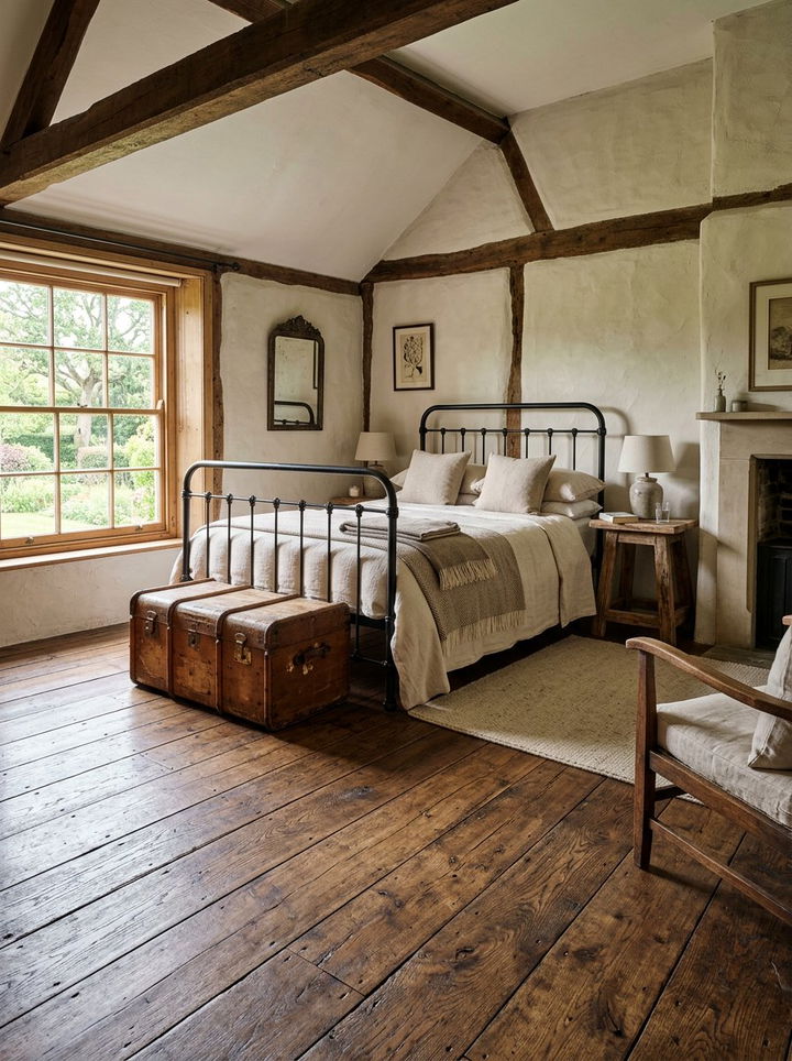 Reclaimed Wood Floor - 30 bedroom floor design ideas