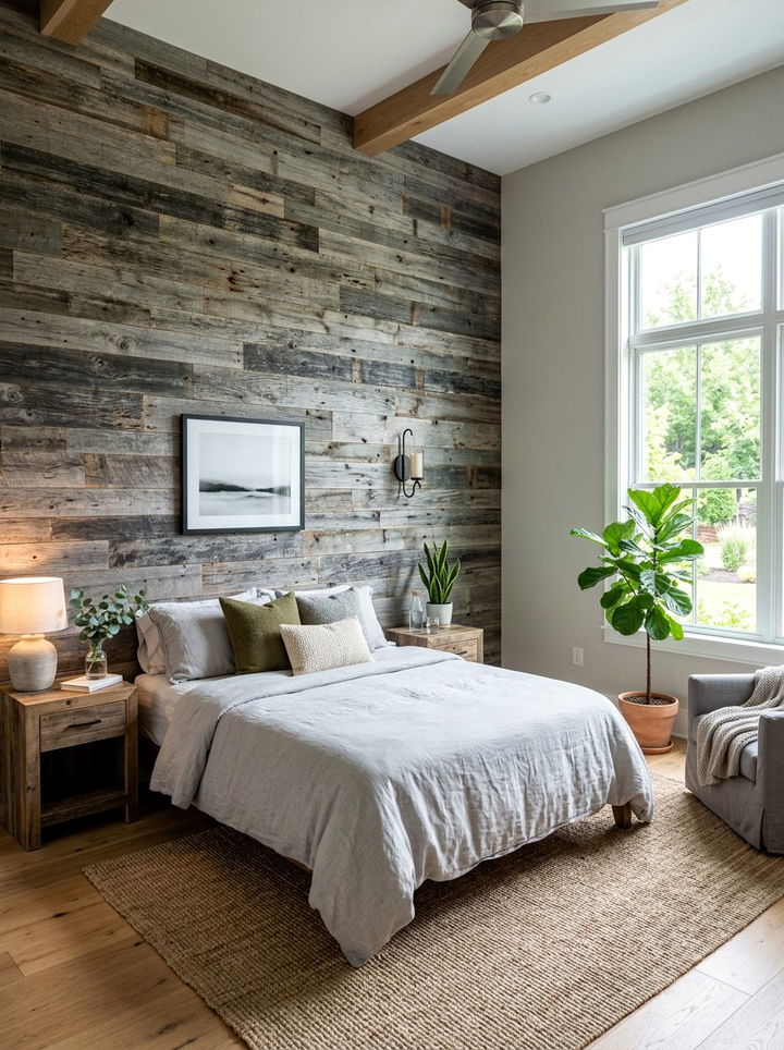 Reclaimed Wood Grey Bedroom - 30 farmhouse grey bedroom ideas
