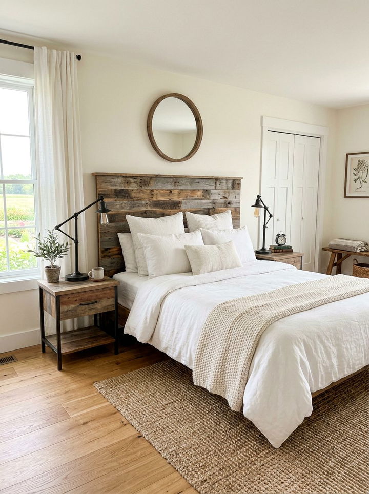 Reclaimed Wood Headboard - 30 handmade bedroom ideas