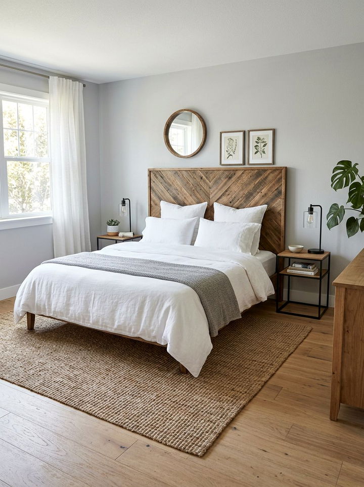 Reclaimed Wood Headboard Bedroom - 30 mountain house bedroom ideas
