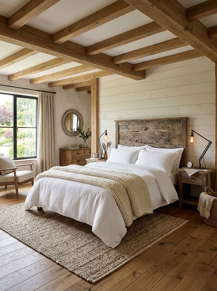 Reclaimed Wood Headboard Bedroom - 30 bedroom DIY headboard ideas