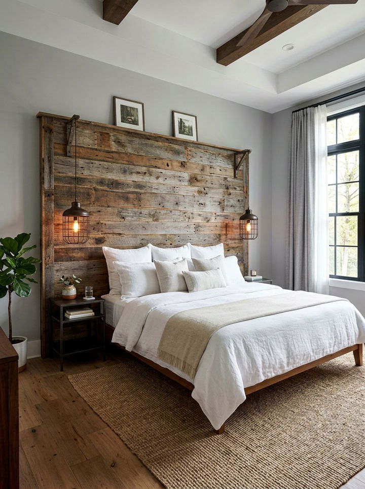 Reclaimed Wood Headboard - 30 bedroom wooden headboards