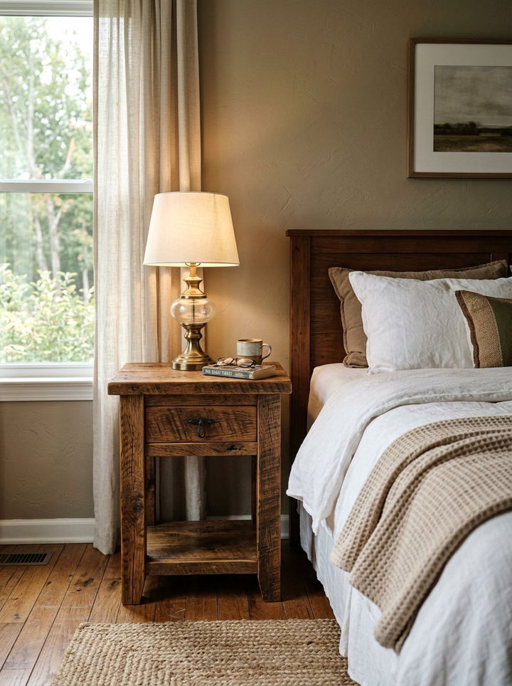 Reclaimed Wood Nightstand - 30 bedroom rustic nightstands