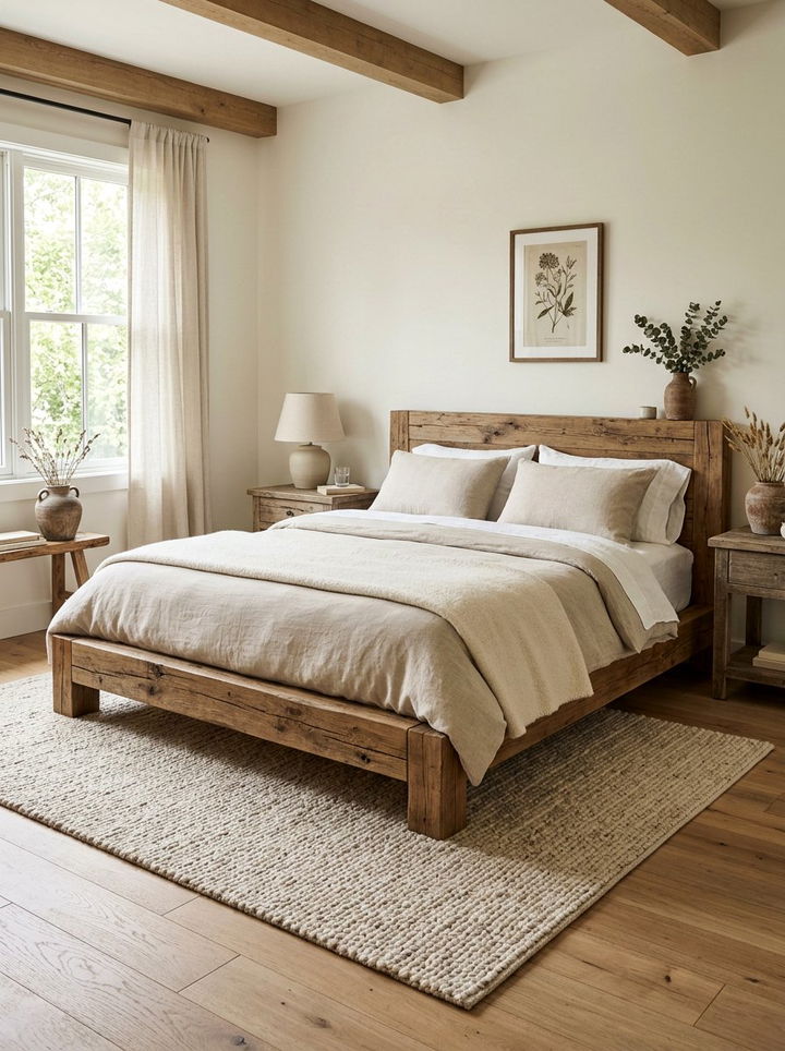 Reclaimed Wood Platform Bed - 30 bedroom reclaimed wood furniture ideas