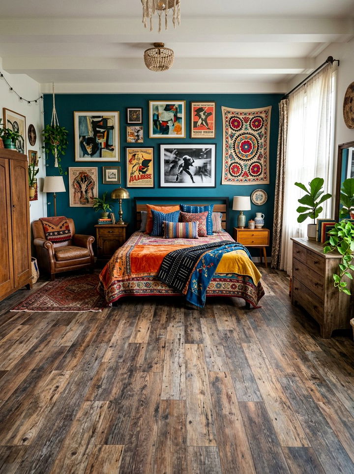 Reclaimed Wood Vinyl Plank - 30 bedroom vinyl flooring ideas