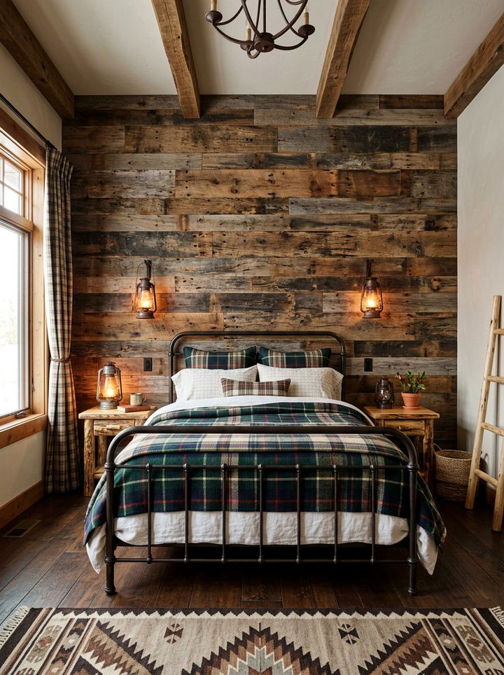 Reclaimed Wood Wall - 30 bedroom wall texture ideas
