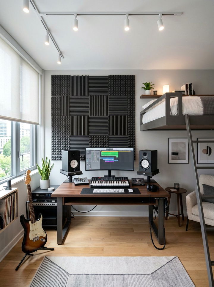 Recording Studio Bedroom - 30 music themed bedroom ideas