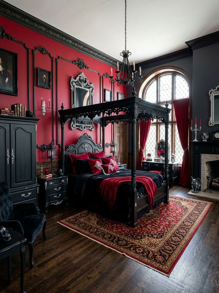 Red And Black Gothic Bedroom - 30 gothic bedroom ideas