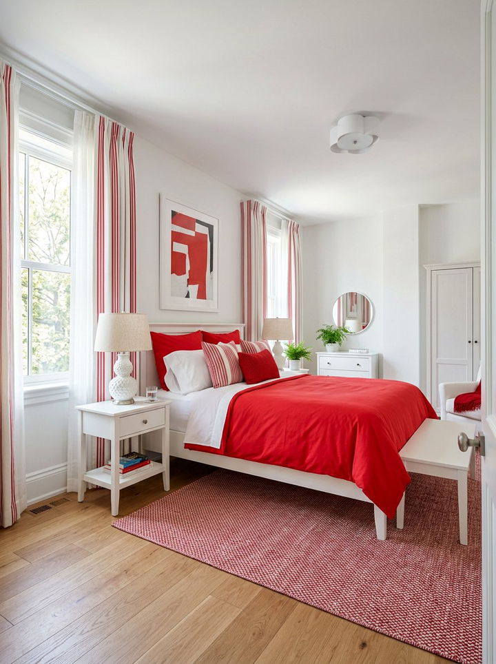 Red And White Bedroom - 30 red bedroom ideas