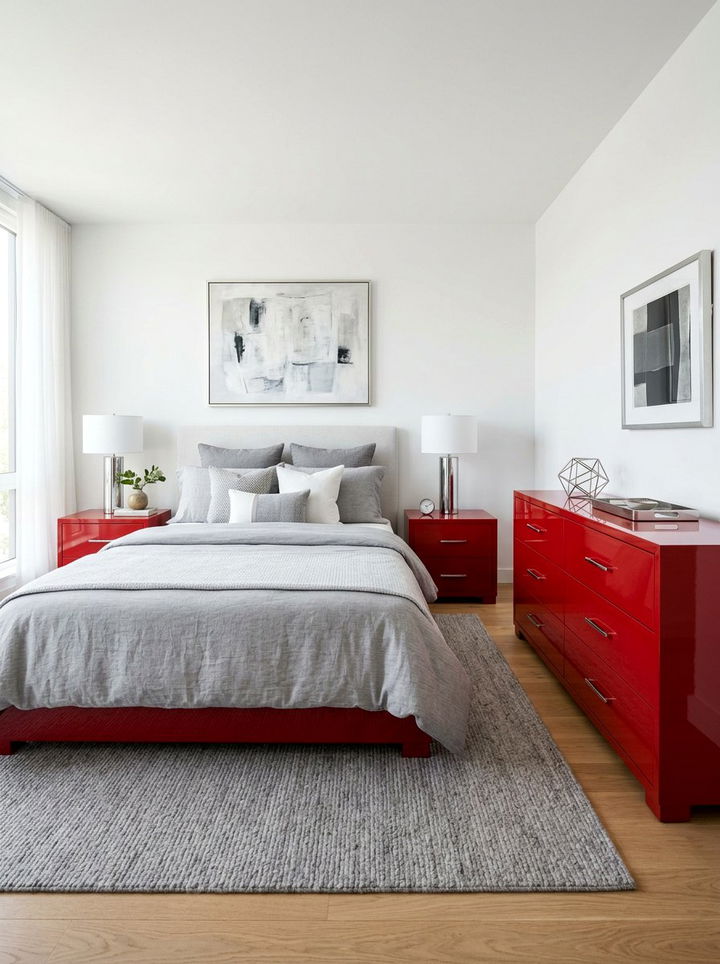 Red Lacquer Furniture Bedroom - 30 red bedroom ideas