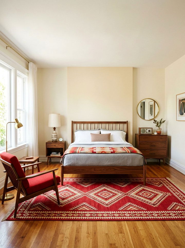 Red Mid Century Modern Bedroom - 30 red bedroom ideas