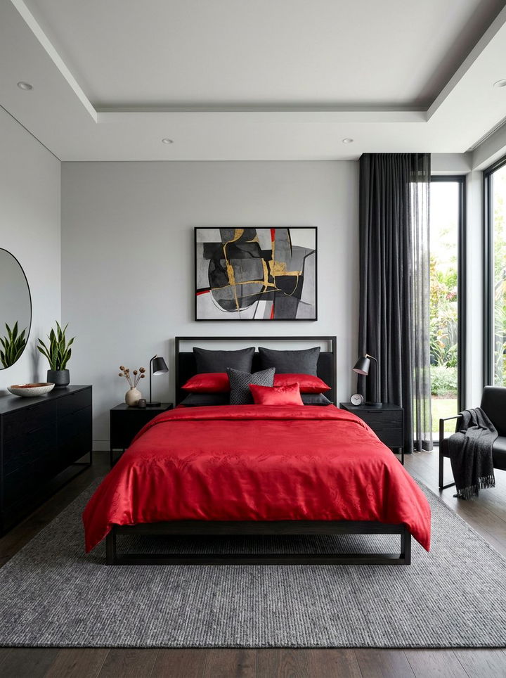Red Satin Sheets - 30 bedroom satin bedding ideas