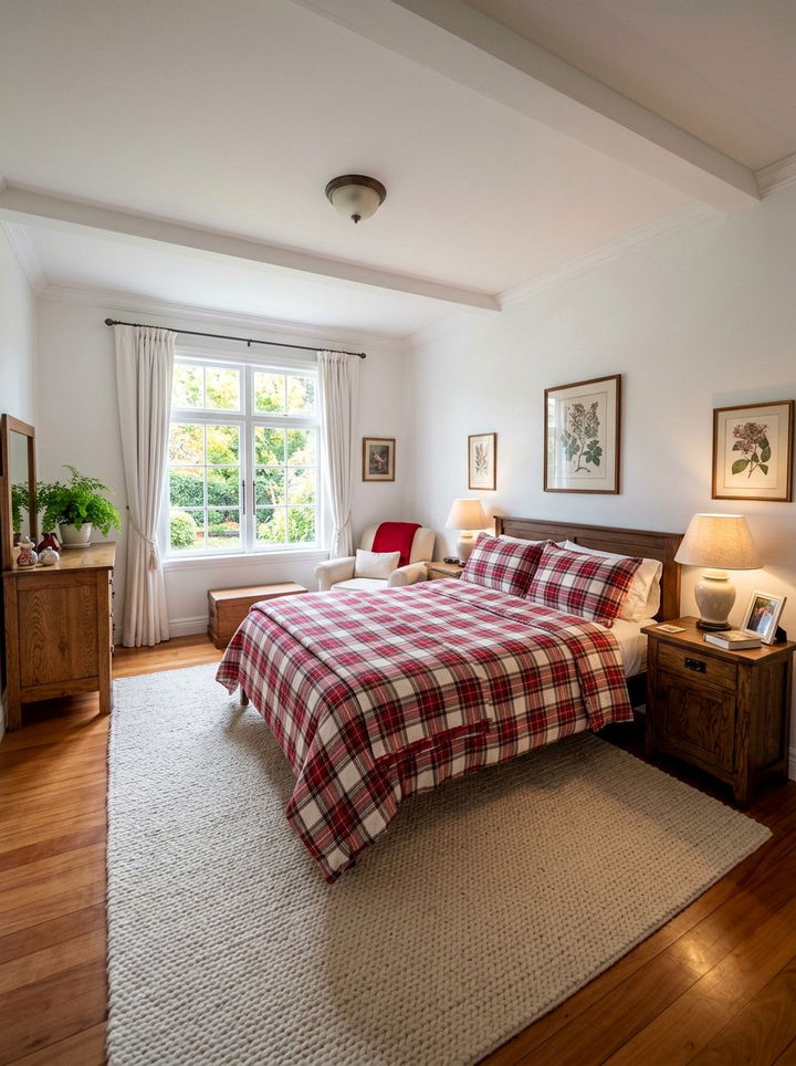 Red White Plaid Bedroom - 30 red and white bedroom ideas