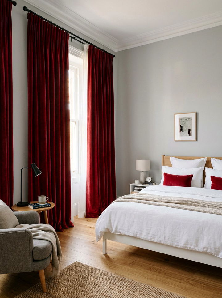 Red Window Curtains Bedroom - 30 red bedroom ideas