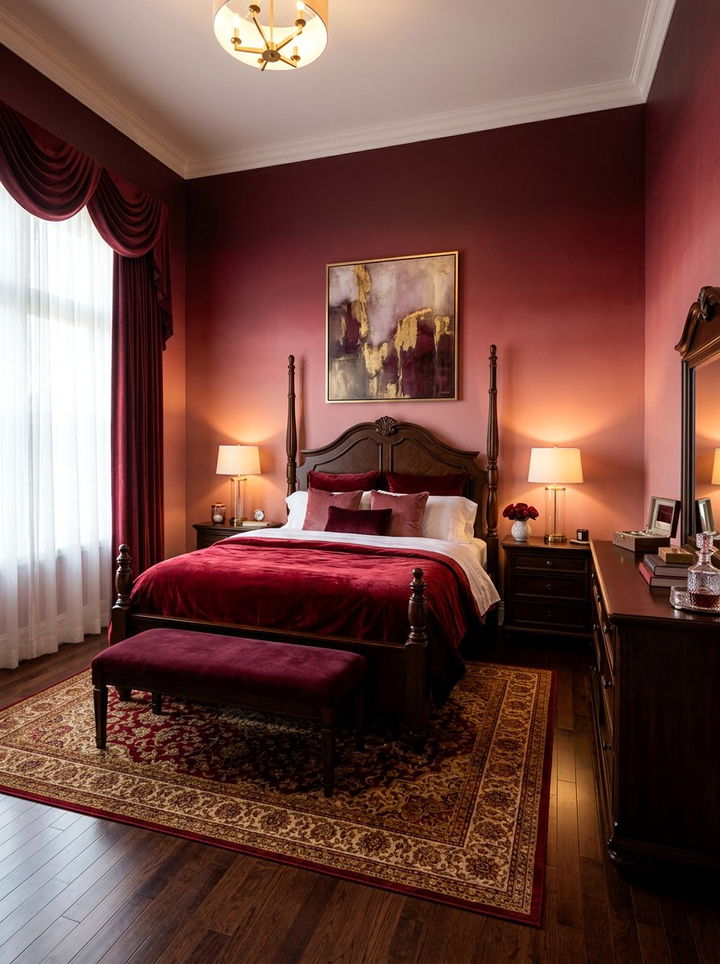 Red ombre wall bedroom - 30 bedroom ombre wall ideas