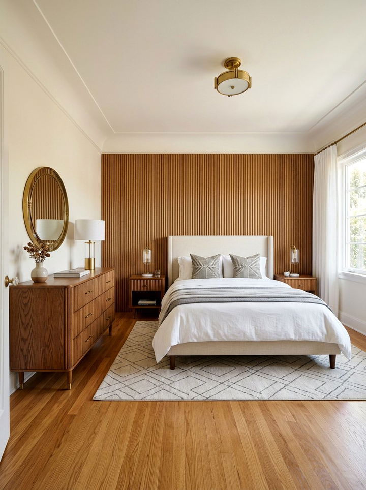 Reeded Wood Bedroom - 30 textured bedroom ideas