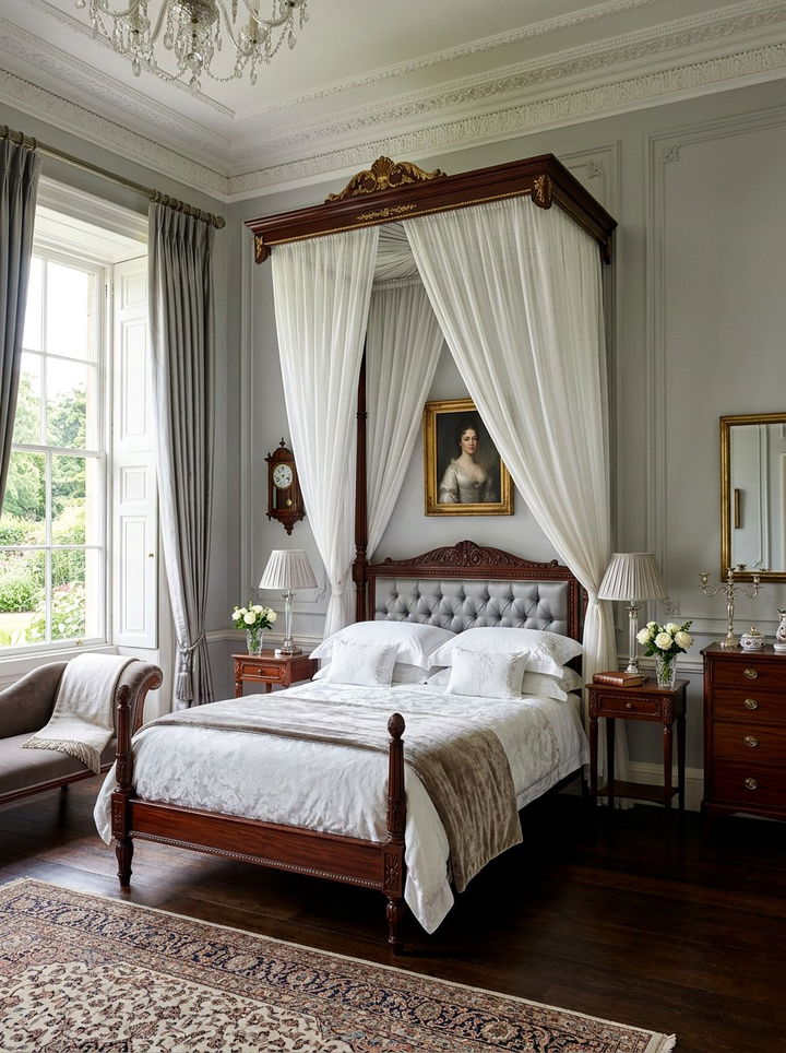 Regency bedroom canopy bed - 30 period home bedroom ideas