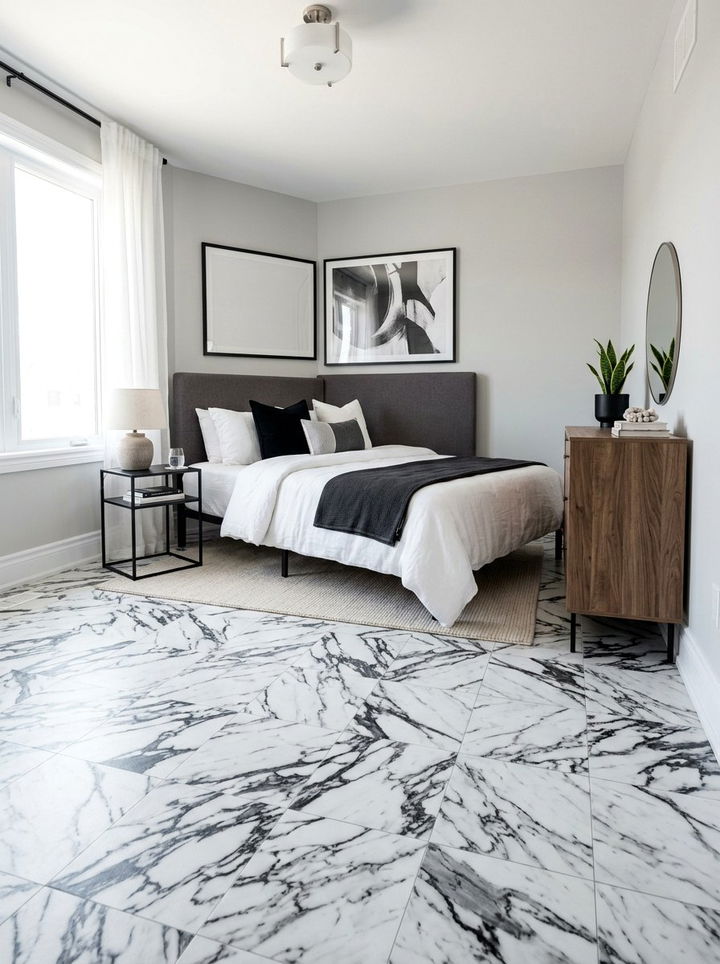 Removable Vinyl Floor Tiles - 30 rental apartment bedroom ideas