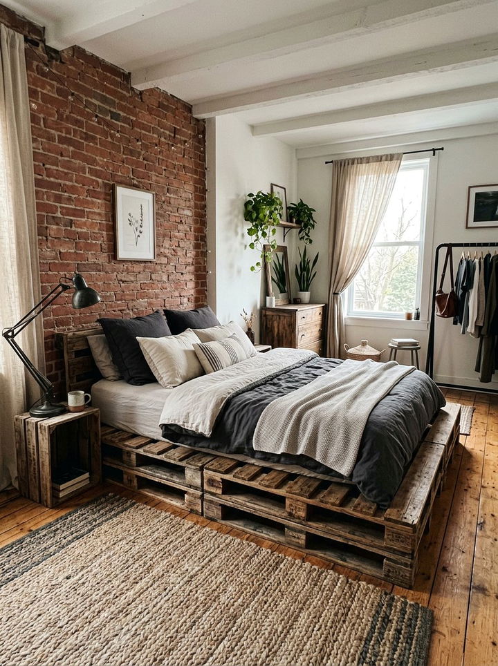Repurposed wooden pallets - 30 cheap bedroom ideas