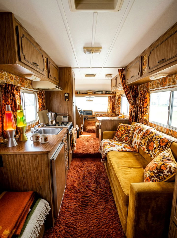 Retro 70s Camper - 30 camping bedroom ideas