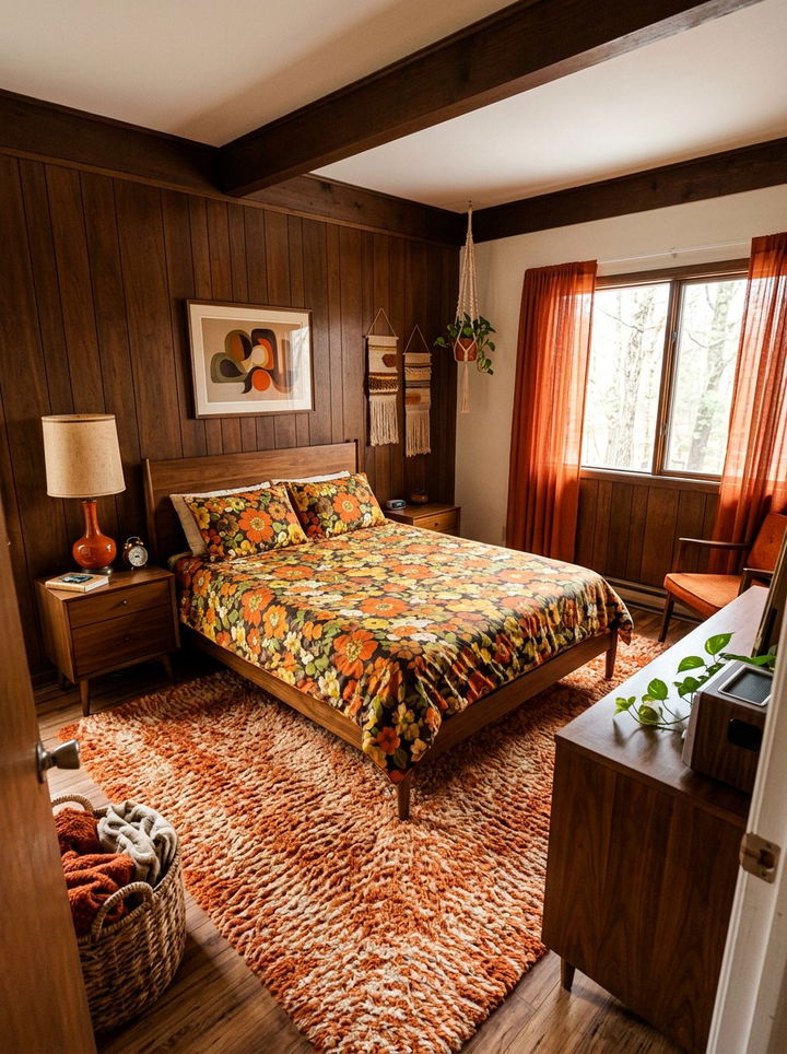 Retro 70s Floral Bedding - 30 bedroom floral bedding ideas