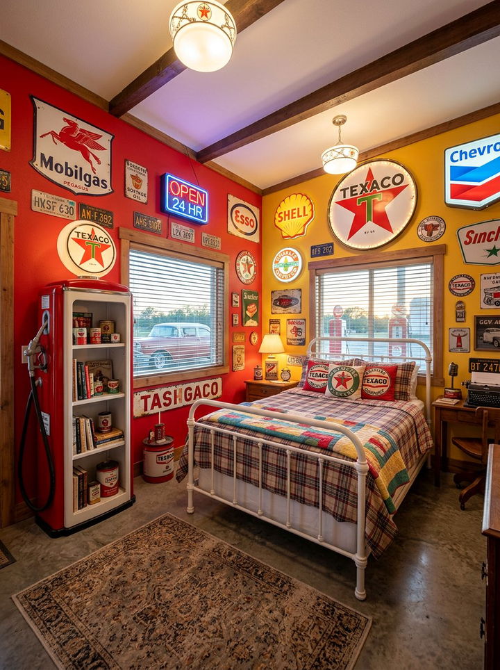 Retro Gas Station Theme - 30 car themed bedroom ideas