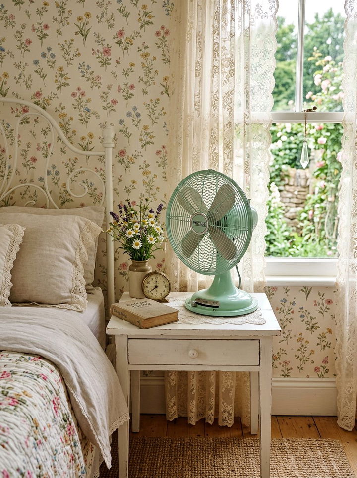 Retro Mint Green Fan - 30 bedroom desk fans