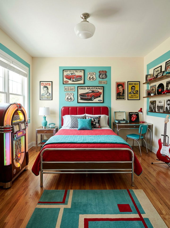 Retro Rock Bedroom - 30 rock and roll bedroom ideas