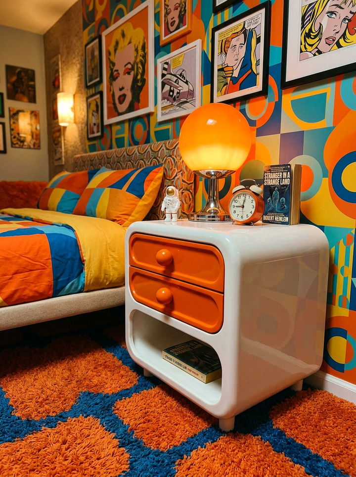 Retro Space Age Nightstand - 30 bedroom vintage nightstands