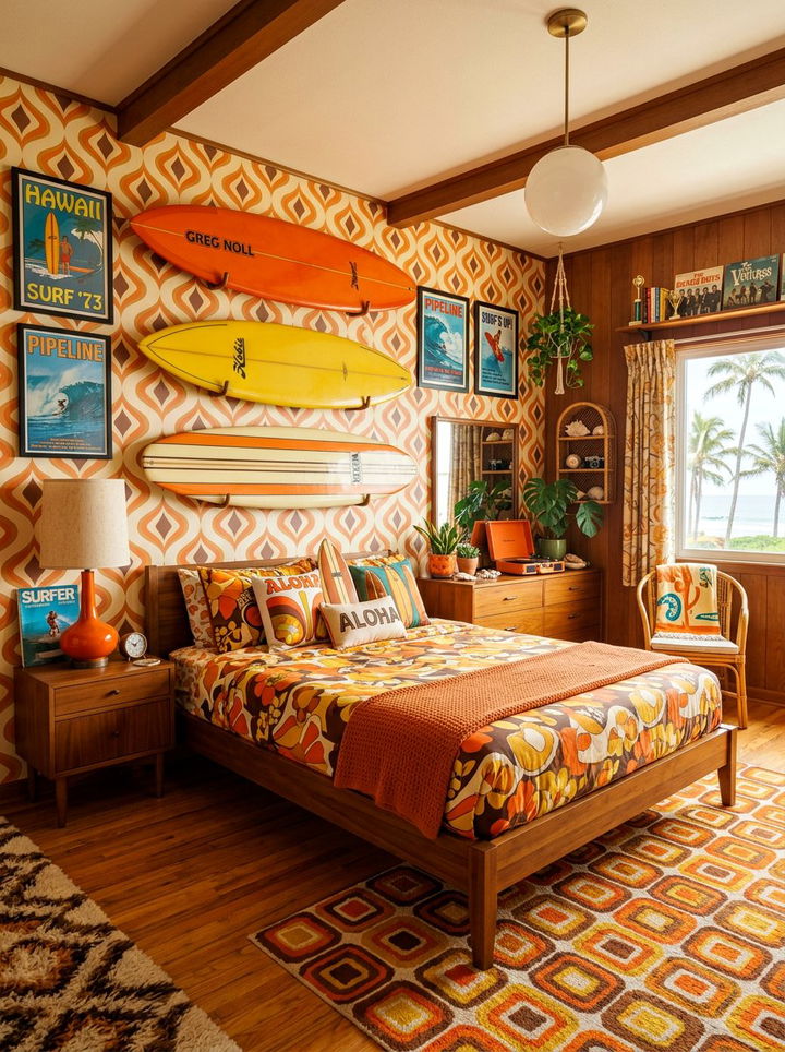 Retro Surf Aesthetic - 30 surfing bedroom ideas