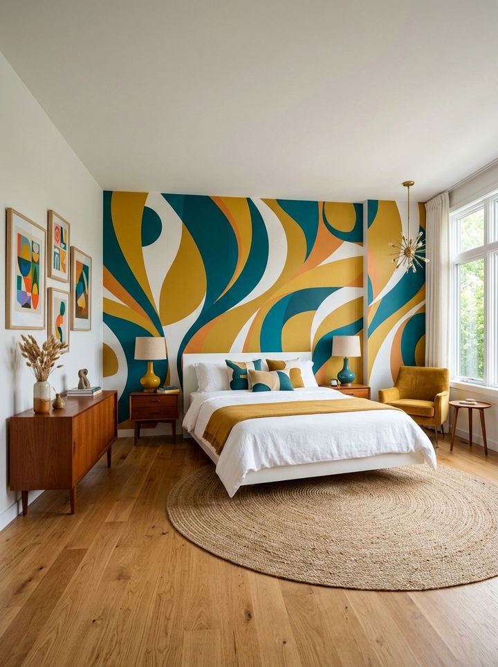 Retro abstract wallpaper - 30 bedroom vintage wallpapers