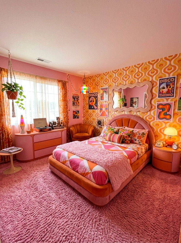 Retro pink bedroom - 30 bubblegum pink bedroom ideas