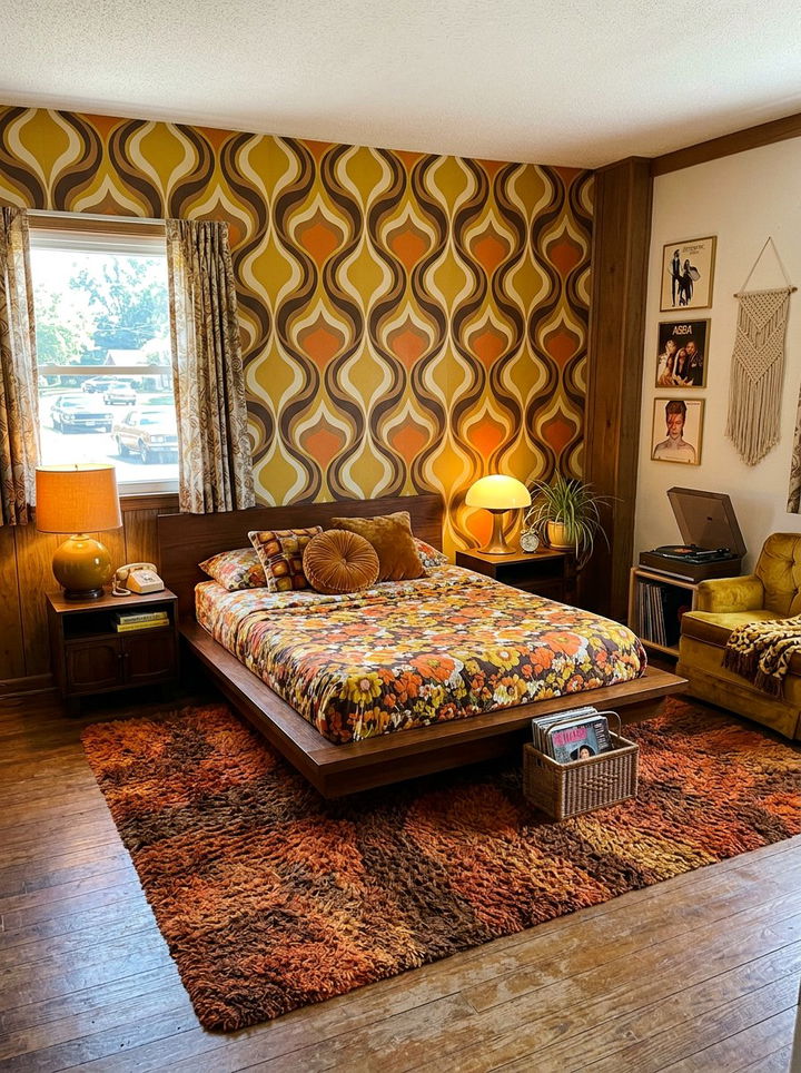 Retro wallpaper bedroom - 30 bedroom modern wallpapers