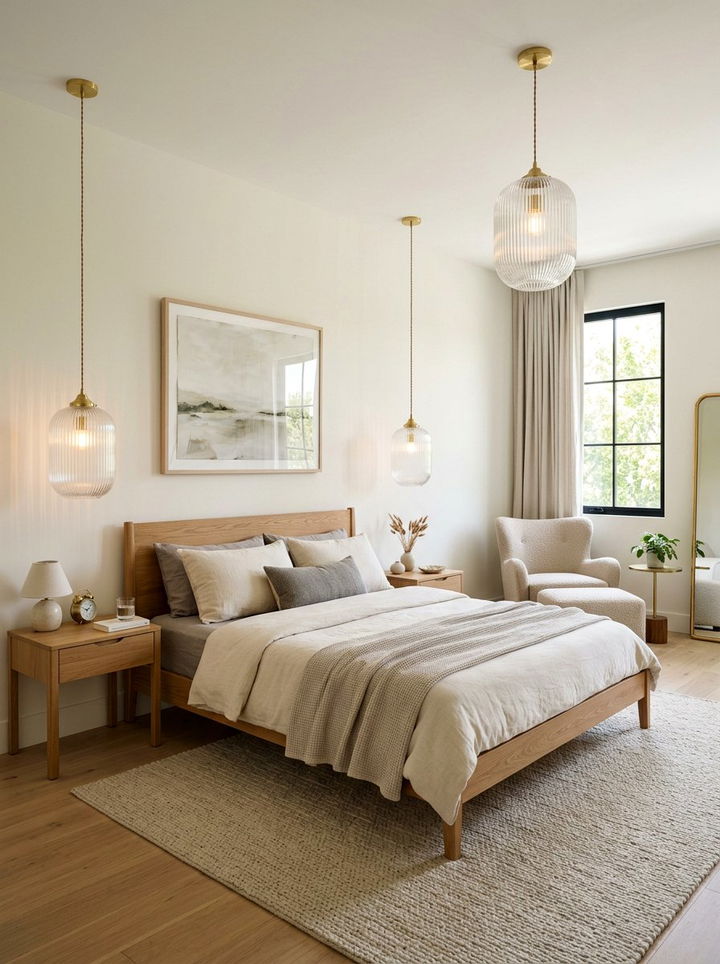 Ribbed Glass Light - 30 bedroom pendant lighting ideas