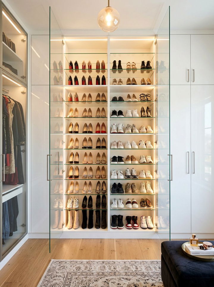 Ribbon Lighting For Shoe Shelves - 30 bedroom closet lighting ideas