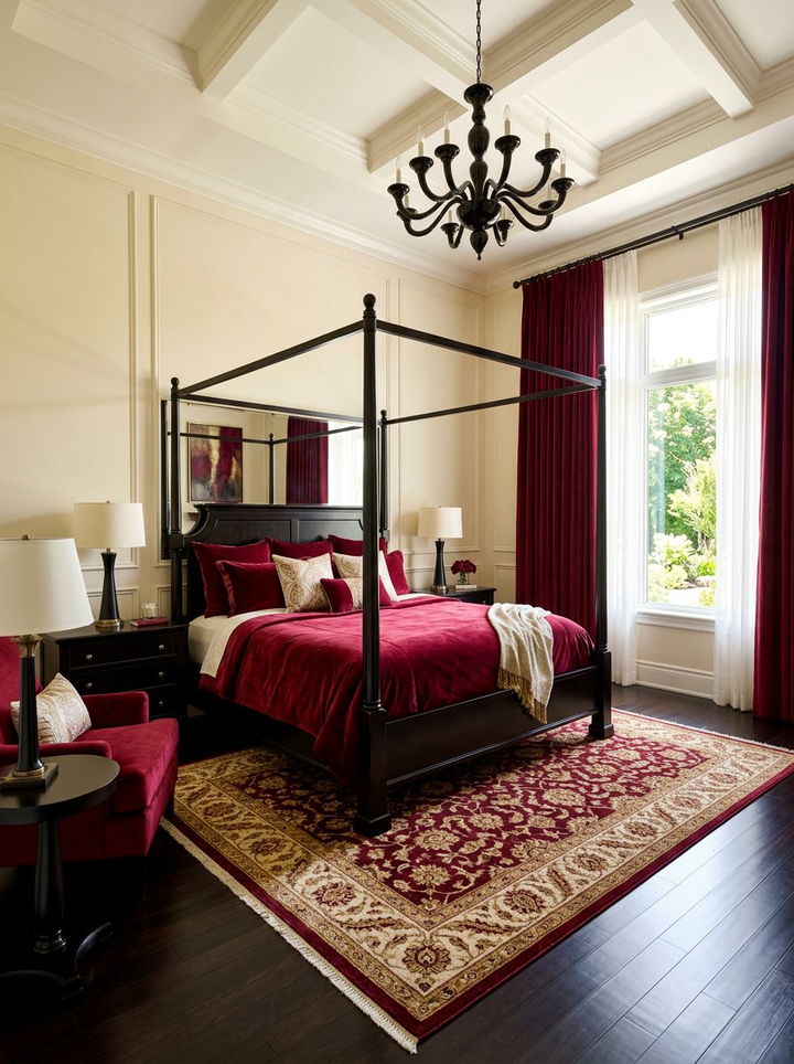 Rich Currant Red Bedroom - 30 berry bedroom ideas