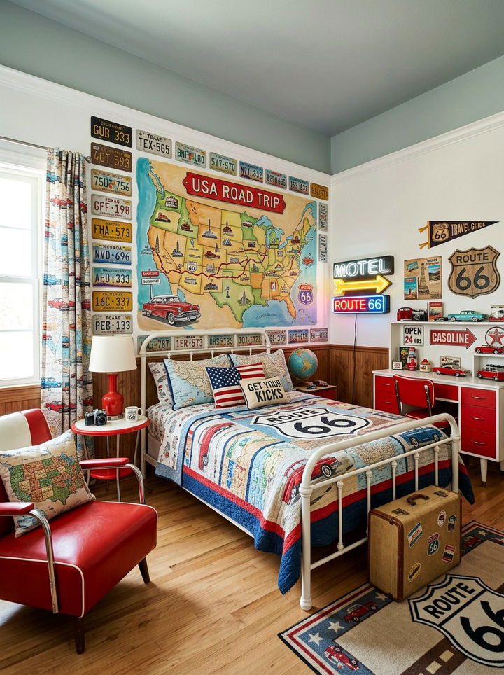 Road Trip Aesthetic - 30 travel themed bedroom ideas
