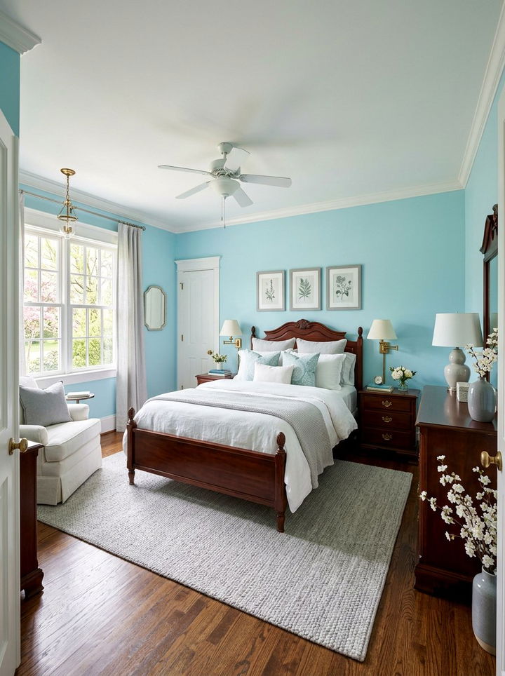 Robin egg blue bedroom - 30 spring inspired bedroom color ideas