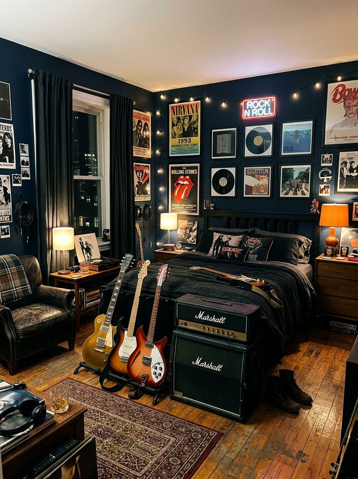 Rock And Roll Bedroom - 30 guitar bedroom ideas