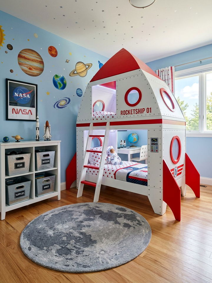 Rocket ship bed - 30 astronaut bedroom ideas