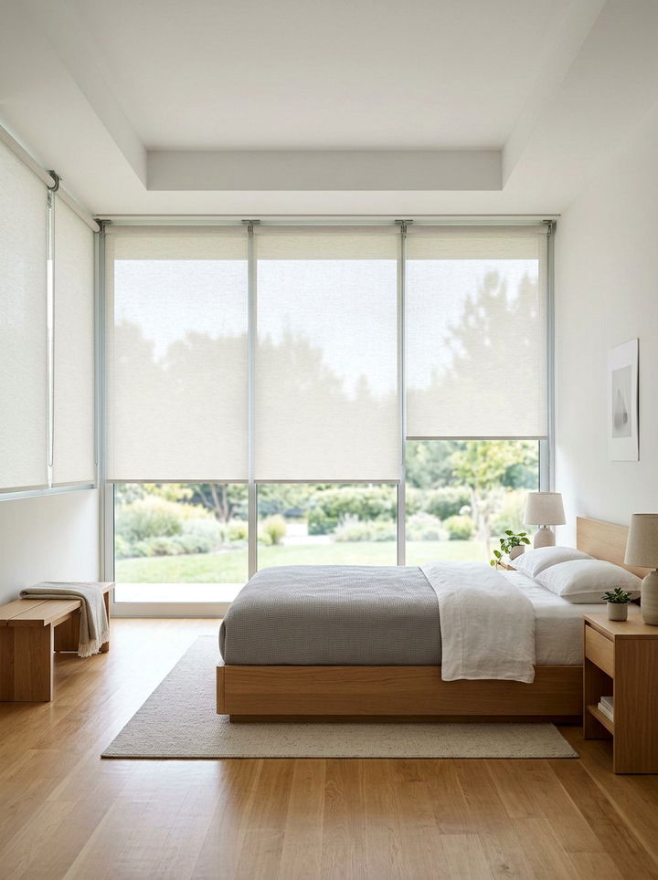 Roller Shades - 30 bedroom window treatment ideas