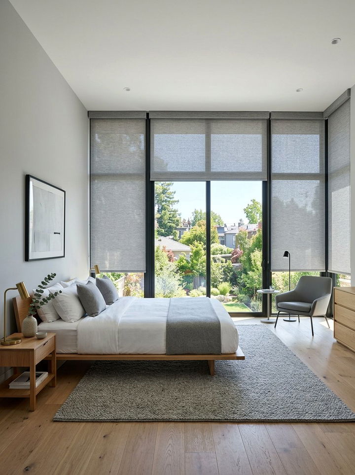 Roller shades for windows - 30 dust-free bedroom ideas