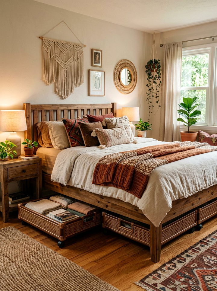 Rolling Bed Trays - 30 bedroom hidden storage ideas