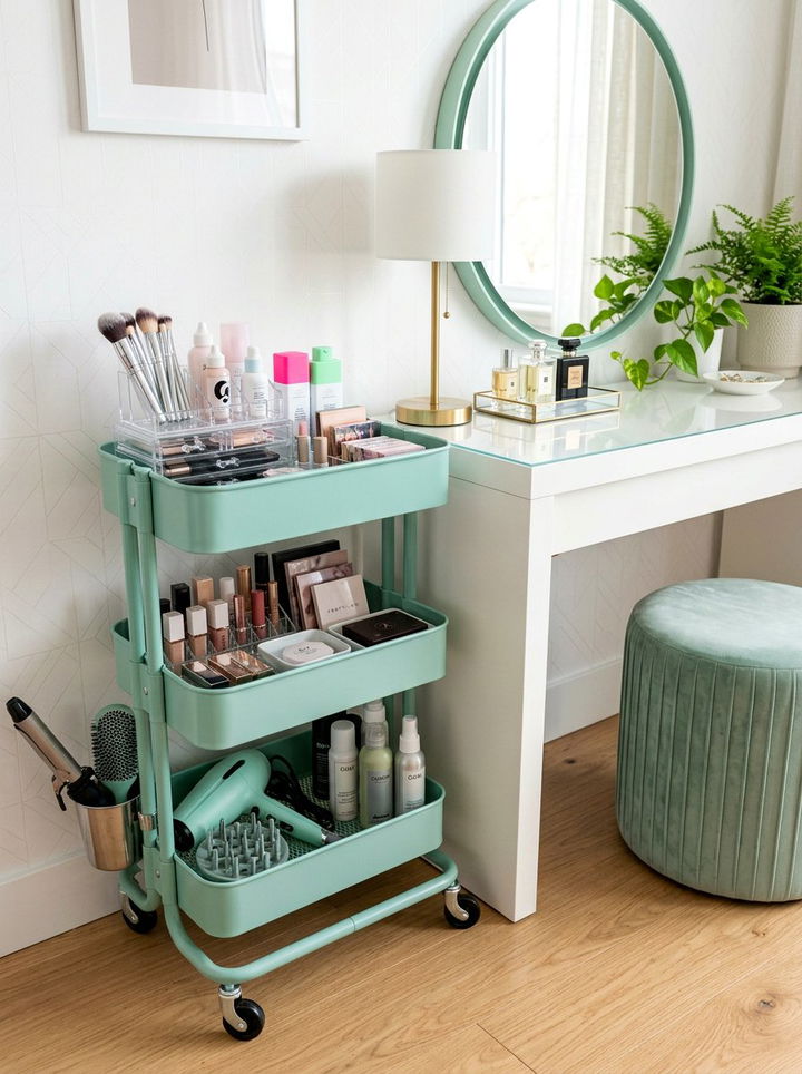 Rolling Metal Cart Storage Bins - 30 bedroom storage bins