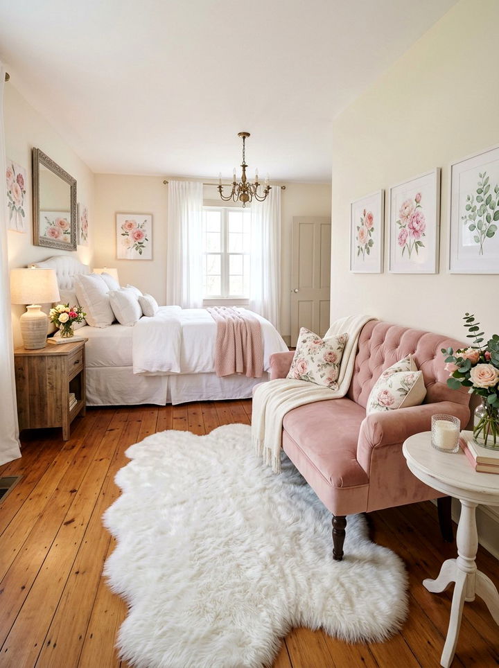 Romantic Bedroom With Pink Loveseat - 30 bedroom loveseats