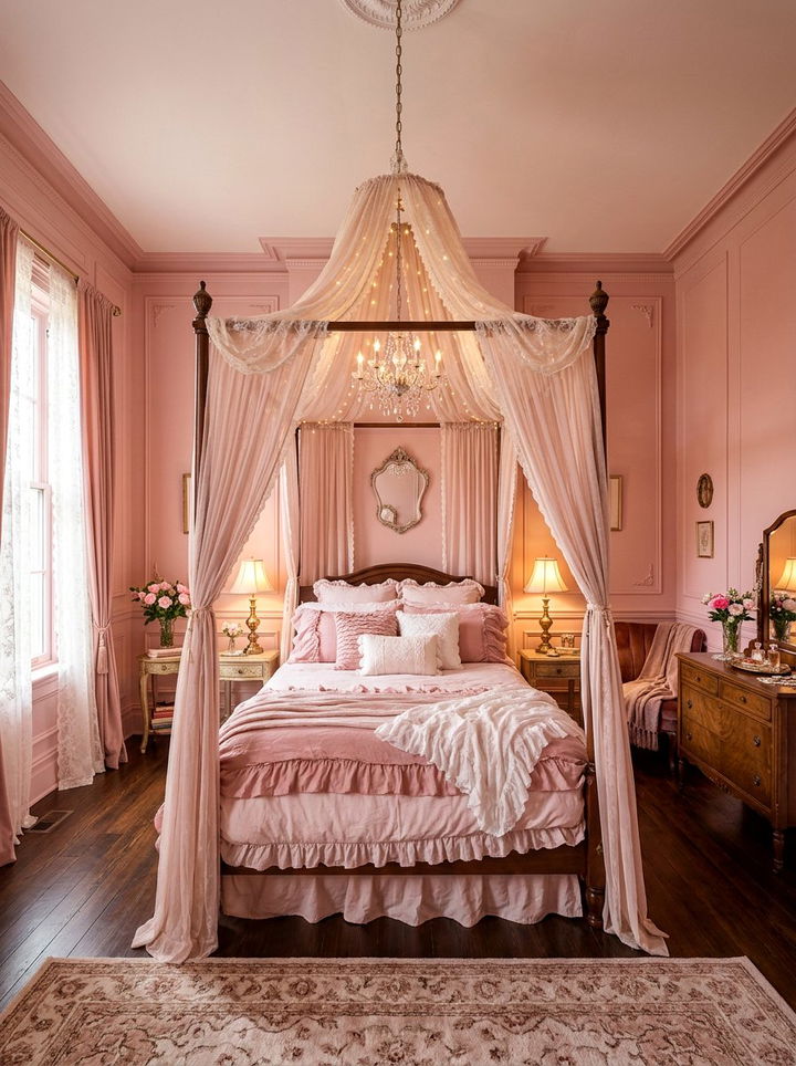 Romantic Pink Bedroom - 30 bedroom dusty pink walls