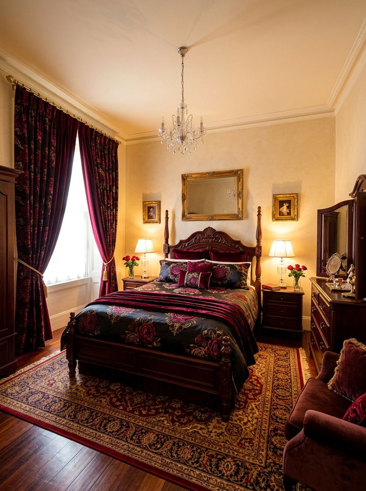 Romantic Red Rose Bedroom - 30 floral themed bedroom ideas